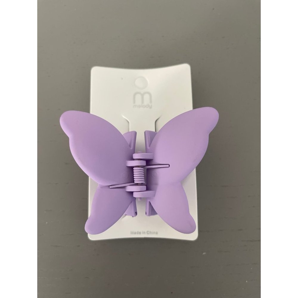 NEW PURPLE  BUTTERFLY HAIR CLIP SOFT MATTE COLOR HAIR ACCESSORIES
